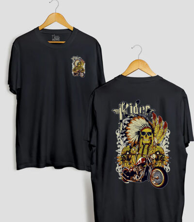 RED INDIAN SKULL ON BIKE