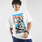 SKELETON ON STREET SKATE T-SHIRT