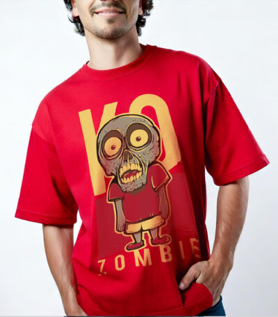 KO ZOMBIE MODEL MOCK UP RED SHIRT