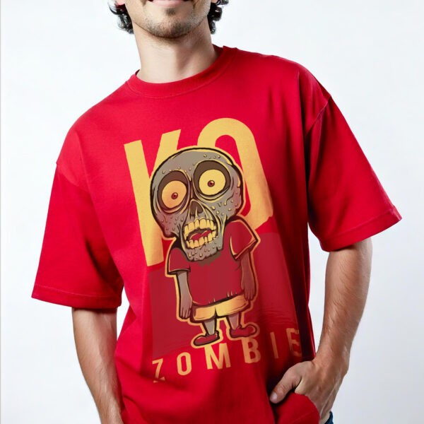 KO ZOMBIE MODEL MOCK UP RED SHIRT