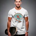 SKELETON SKATEBOARDING DESIGN T-SHIRT