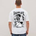 Urban streetwear t-shirt featuring a Greek statue graphic with Thug Life sunglasses