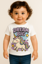 Toddler "Dream Big" Unicorn T-Shirt - 100% Cotton - Image 2