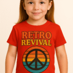 Kids "Retro Revival" Peace Sign T-Shirt - 100% Cotton