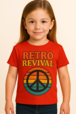 Kids "Retro Revival" Peace Sign T-Shirt - 100% Cotton