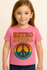 Kids "Retro Revival" Peace Sign T-Shirt - 100% Cotton - Image 3