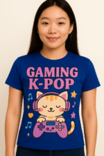 Gaming K-Pop Cat Graphic T-Shirt - 100% Cotton - Image 6