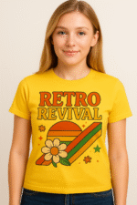 Women's "Retro Revival" Floral Sunset T-Shirt - 100% Cotton - Image 5