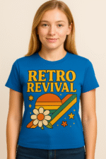 Women's "Retro Revival" Floral Sunset T-Shirt - 100% Cotton - Image 6