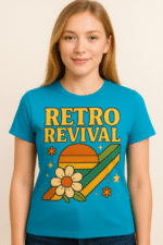 Women's "Retro Revival" Floral Sunset T-Shirt - 100% Cotton - Image 7