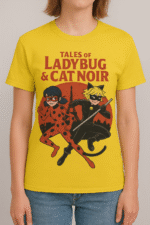 Tales of Ladybug & Cat Noir Graphic T-Shirt - 100% Cotton - Image 2