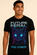 Future Feral Neon Cat T-Shirt - 100% Cotton
