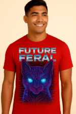 Future Feral Neon Cat T-Shirt - 100% Cotton - Image 6