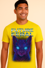 Future Feral Neon Cat T-Shirt - 100% Cotton - Image 7