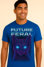Future Feral Neon Cat T-Shirt - 100% Cotton - Image 2