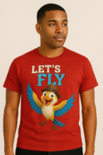 Let’s Fly" Cartoon Bird T-Shirt - 100% Cotton