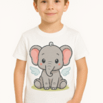 Kids’ Cute Flying Elephant T-Shirt - 100% Cotton Tees