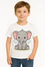Kids’ Cute Flying Elephant T-Shirt - 100% Cotton Tees