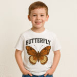 Kids’ Vintage Butterfly Graphic T-Shirt - 100% Cotton - Image 6