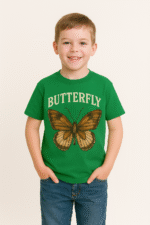 Kids’ Vintage Butterfly Graphic T-Shirt - 100% Cotton - Image 3
