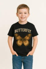 Kids’ Vintage Butterfly Graphic T-Shirt - 100% Cotton - Image 2
