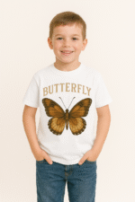 Kids’ Vintage Butterfly Graphic T-Shirt - 100% Cotton - Image 9