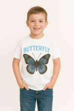 Kids’ Vintage Butterfly Graphic T-Shirt - 100% Cotton - Image 7
