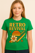 Women's "Retro Revival" Floral Sunset T-Shirt - 100% Cotton - Image 8