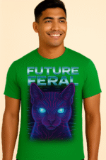Future Feral Neon Cat T-Shirt - 100% Cotton - Image 3