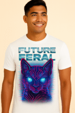 Future Feral Neon Cat T-Shirt - 100% Cotton - Image 4