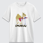 Dubai UAE Souvenir T-Shirt – Funny Camel with Guitar Graphic Tee, Unisex Fit, 100% Cotton - Image 3