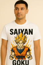 Saiyan Goku Power-Up T-Shirt - 100% Cotton
