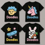 Doodles Kids T-Shirt Collection – Set of 4 - 100% Cotton - Image 12