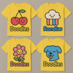 Doodles Kids T-Shirt Collection – Set of 4 - 100% Cotton - Image 9