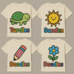 Doodles Kids T-Shirt Collection – Set of 4 - 100% Cotton - Image 7