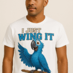 I Just Wing It Parrot T-Shirt - 100% Cotton