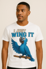 I Just Wing It Parrot T-Shirt - 100% Cotton