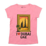 I Love Dubai UAE T-Shirt – Women’s Souvenir Tee with Dubai Frame & Skyline Print 100% Cotton - Image 6
