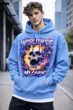 Worldwide No Limits Graphic Hoodie – Men’s Streetwear Hoodie with Skull Flame Print | Premium Cotton Fleece - Image 10